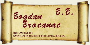 Bogdan Broćanac vizit kartica